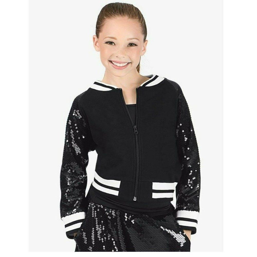 Double Platinum Girls Sequin Varsity Jacket XL‎
